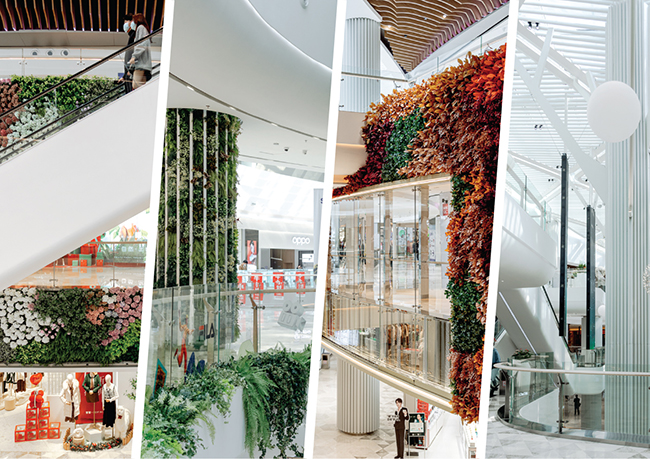 <p>The interior of the shopping mall incorporates the theme of four seasons.</p>
